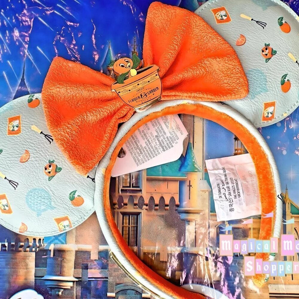 NWT 2024 Disney Parks Epcot Garden Orange Bird Minnie Ear Headband Loungefly